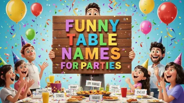 funny table names for parties