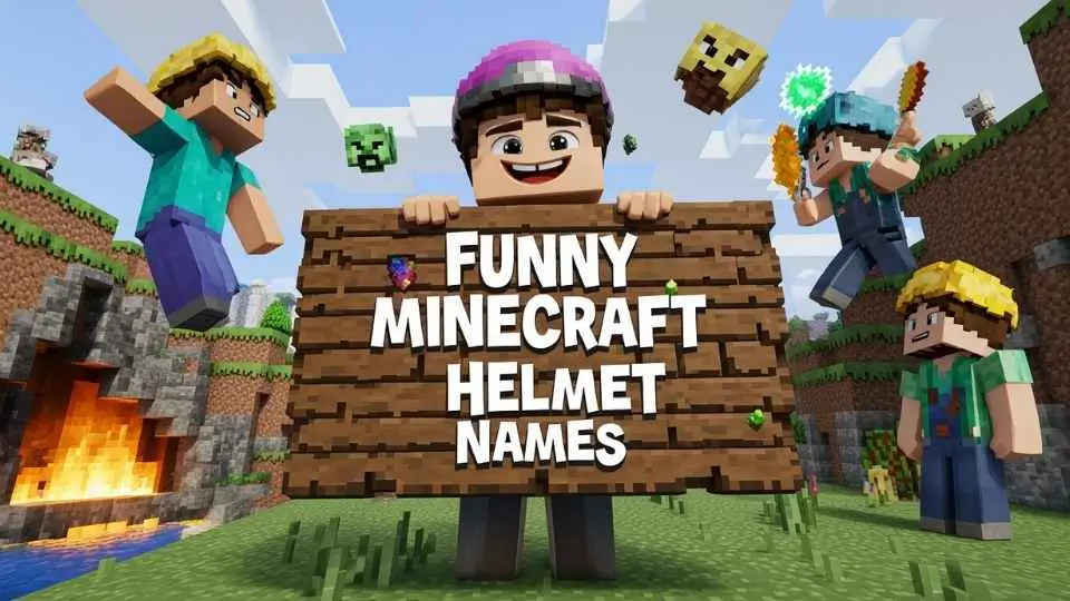 funny minecraft helmet names
